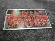 A framed 1987-1988 Liverpool FC Team Photograph, many signatures in felt tip pen including Kenny