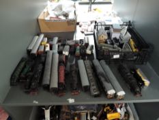 A shelf of 00 gauge including Hornby DMU, 4-6-2 Loco & Tender Princess Elizabeth, 2-6-4 Tank