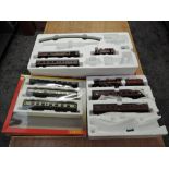 Three Hornby 00 gauge part train sets, Night Mail R1144 having locomotive, two carriages, track