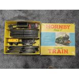 A Hornby 0 gauge clockwork Tank Goods Train Set no45, comprising BR 0-4-0 locomotive, 3 wagons and