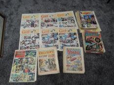 A box of 1950's and later Comics including Girl No3 with Poster, Girl No 4 with poster, Girl No9,