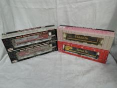 Four Atlas HO scale plastic Locomotives, Santa Fe 6301, boxed 8652, Santa Fe 8706, boxed 8501,