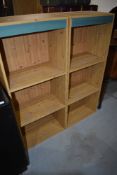 Two laminate bookcases