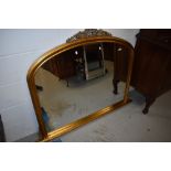 A modern gilt frame overmantel mirror