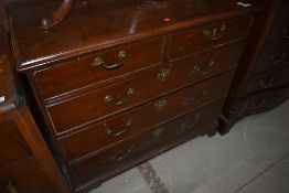 A 19th Century mahogany chest of two over three drawers, width approx. 90cm