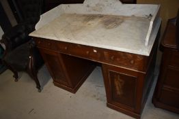 A Victorian mahogany marble top washstand