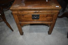 A hardwood side table, possibly Oriental