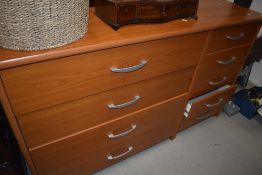Two modern laminate bedroom chests , wide and narrow