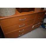 Two modern laminate bedroom chests , wide and narrow