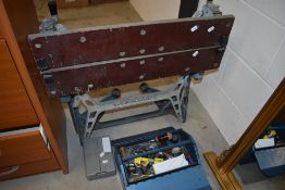 A Black and Decker workmate and selection of tools