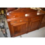 A Victorian mahogany sideboard, aesthetic style handles, width approx. 148cm