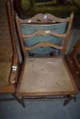 A traditional ladder back kitchen chair