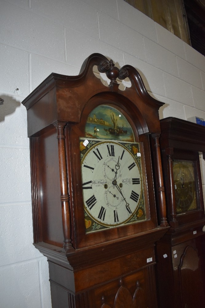 A 19th Century mahogany long cased clock having painted dial , named for John Blaylock, Carlisle,