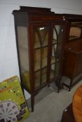 An Edwardian mahogany and inlaid display cabinet, nice proportions, width approx. 77cm