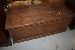A 19th Century stripped bedding box, dimensions approx. 110 x 50 x 44cm, lid loose
