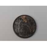 A Queen Victoria Bun Head 1874 Bronze Penny 6H