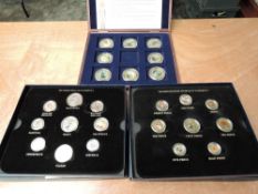 Three boxed Coin and Medallion Sets, Pre Decimal of Queen Elizabeth II, Emblems Series Decimal of