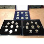 Three boxed Coin and Medallion Sets, Pre Decimal of Queen Elizabeth II, Emblems Series Decimal of