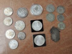 A collection of Silver Coins including 1889 Crown, German Silver Coins, Austrian Silver Coins and
