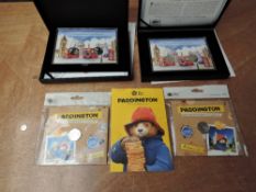 A collection of Paddington Bears 50p Coin Sets including 2018 50p Pair Collectors Edition x2, 2019