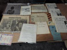 A collection of Ephemera including Newspapers 1963 President Kennedy Assassination, 1965 Winston