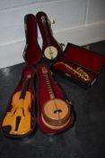 A selection of miniature models of assorted instruments