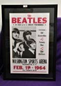 A Beatles repro gig poster - framed and in excellent condition - measures 50 x 70