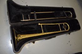 A traditional Jupiter trombone in fitted hard shell case, model JSL-432, serial number E50155