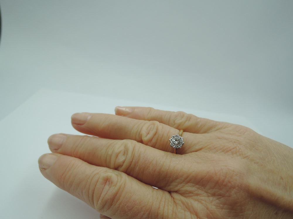 A diamond solitaire dress ring, approx 0.5ct in an illusionary setting to knife blade shoulders on - Image 2 of 2