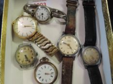 A small selection of vintage watches including gent's gold plated Roamer, Smiths Empire, Medana