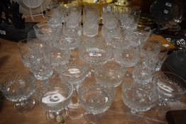 A large selection of clear cut crystal glasses by Spiegelau Kristall