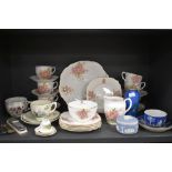 A part tea service by Taylor and Kent and similar ceramics including Wedgwood Jasperware