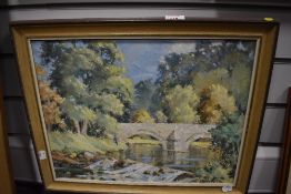 An oil painting on board, I Christopherson, River Dee, signed, and attributed verso, 34 x 44cm, plus