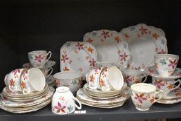 A part tea service by Foley china patt no 507 in good condition