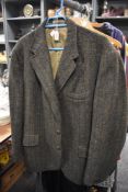 A 1970s gents Harris tweed jacket,AF, sleeve linings removed.