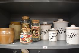 A selection of kitchen and baking storage jars