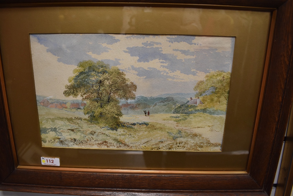 A watercolour, RN, country landscape, initialled, and dated 1873, 20 x 33cm, plus frame and glazed