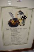 A print, Illustrated London News, Said the Mashie to the Putter, golf interest, dated 1942, 34 x