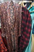 Two vintage dressing gowns including Tootal with bright paisley pattern.