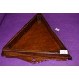 An antique snooker table triangle with lid marked Burnley Billiards