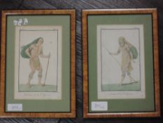 A pair of engravings, after Claude Lois Desrais, Habitant and Femme de la Californie, each 18 x