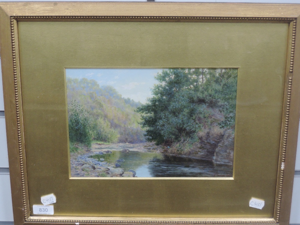 A watercolour, J Crane, river landscape, signed and dated 1909, 19 x 27cm, plus frame and glazed - Image 2 of 2