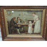 A print, chromolithograph melodrama, C19th, 38 x 48cm, plus frame and glazed