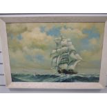 Two oil paintings on board, Rex Horton, Homeward Bound, galleon, each signed 49 x 74cm, and