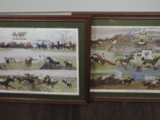 Five Ltd Ed prints, after Richard Joyce, Grand national racing interest,signed, 46 x 65cm and 34 x