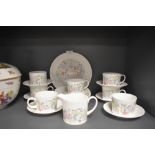 A selection of Wedgwood 'Forget me not' including cups and saucers,jug and plate.