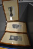 Three vintage framed,glazed and mounted sepia tone photographs of lake district interest including