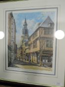 A full colour print of a French market town