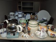 A selection of ceramics including Belleek plate and tea bowl and saucer