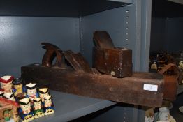 An antique Holroyd box plane and a D Kimberley and sons jack plane.